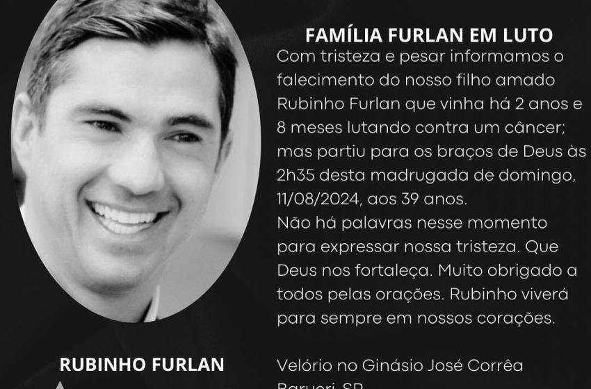  Velório de Rubinho Furlan acontecerá no Ginásio José Corrêa neste domingo (11)