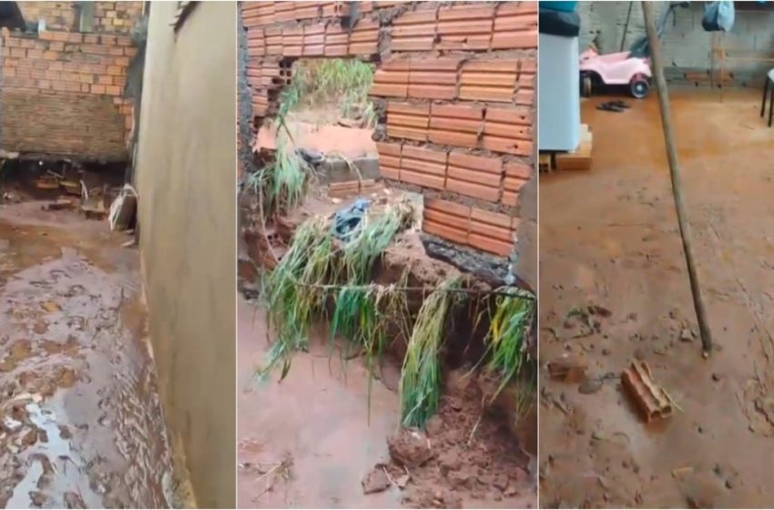  Chuva intensa provoca alagamentos e queda de muros no interior de São