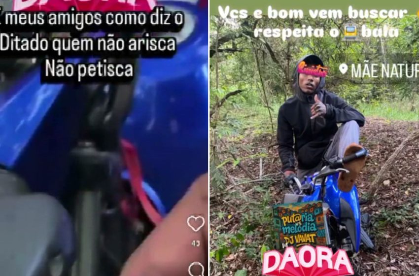  Adolescente exibe moto roubada e desafia polícia online, diz pm