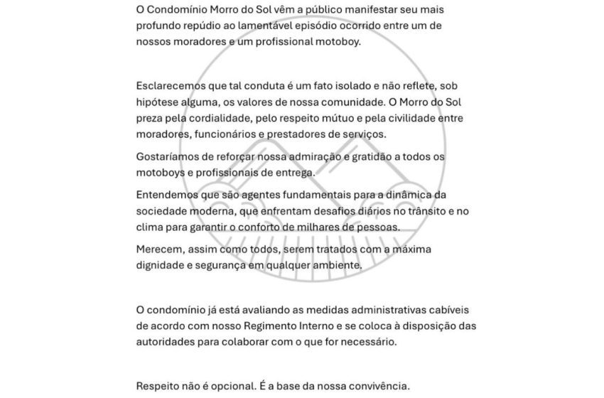  Motoboy agredido por morador em condomínio de Mogi Mirim