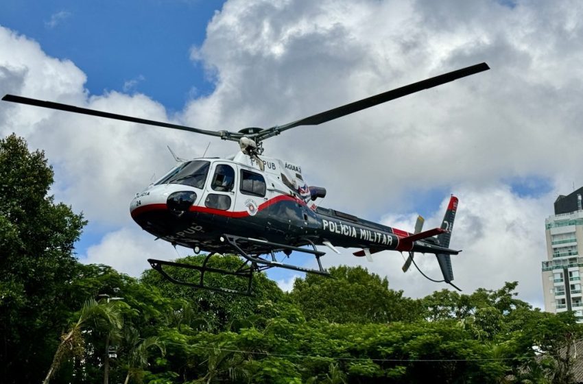  PM prende suspeito com veículo furtado em Cesário Lange após perseguição aérea