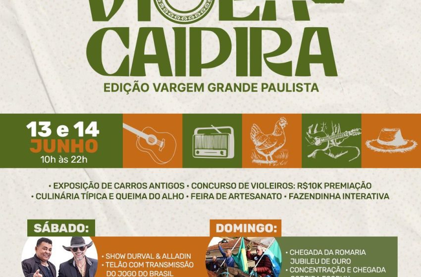  A apenas 40 minutos da capital, Festival de Viola transforma Vargem Grande Paulista em destino de turismo rural, música, gastronomia e cultura caipira