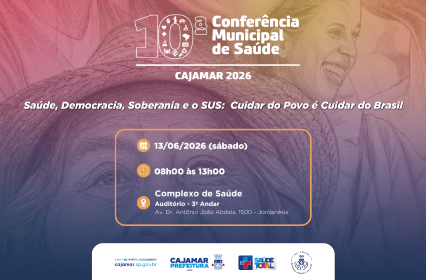  Cajamar realizará a 10ª Conferência Municipal de Saúde no dia 13 de junho