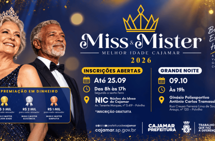  Cajamar abre inscrições para o Concurso Miss e Mister Melhor Idade 2026