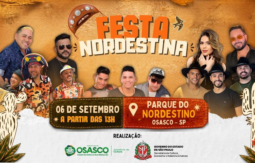  Osasco realiza 1ª Festa Nordestina no Parque do Nordestino no próximo domingo