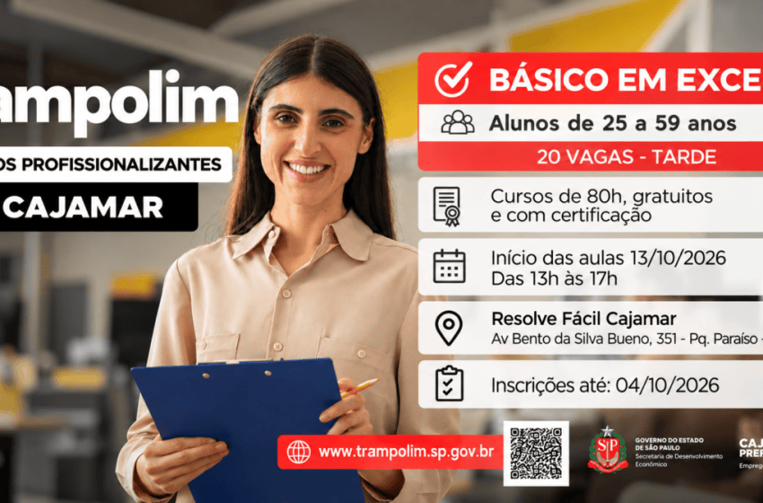  Cajamar oferece curso gratuito de Excel com 80 horas de formação