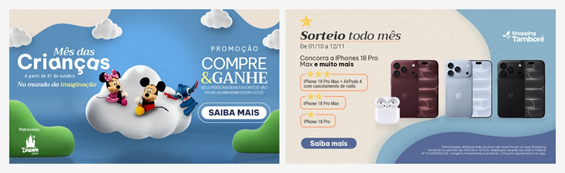  Shopping Tamboré celebra mês das crianças com Agarradinhos Disney e sorteio de iPhones 18