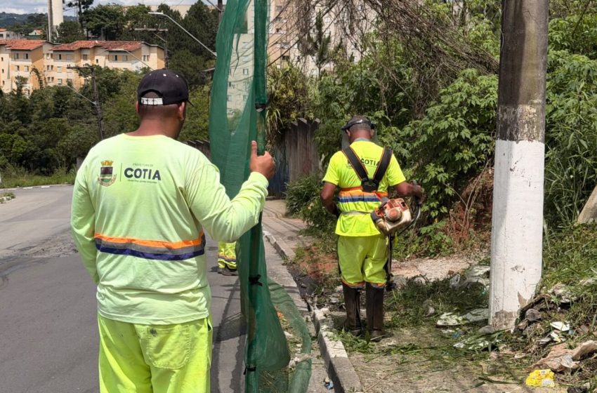  Equipes de zeladoria atuam em ruas, praças e espaços públicos de Cotia