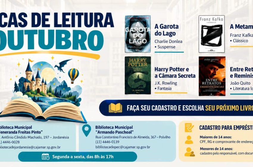  Outubro traz mistério, fantasia, clássicos da literatura em Cajamar